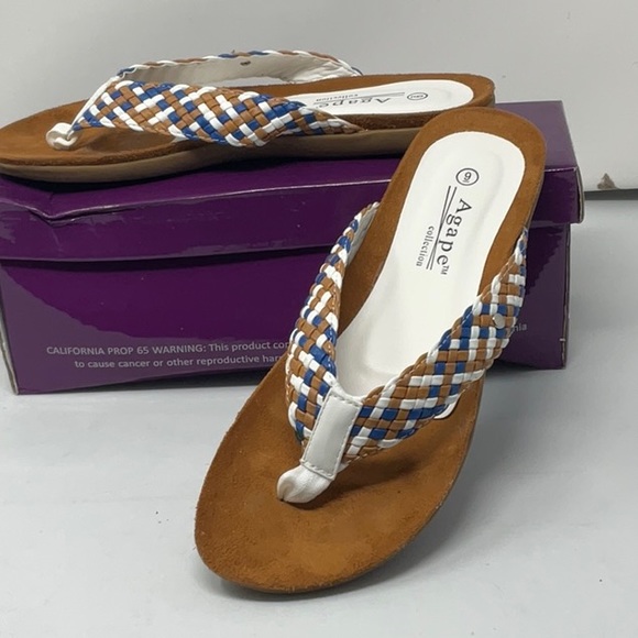 Ladies Agape woven flip flop sandals, size 9 - Picture 2 of 9